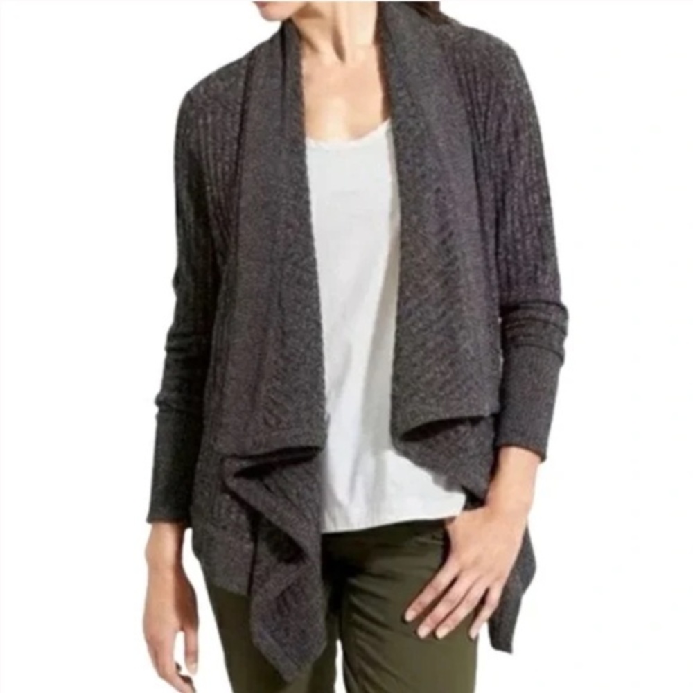 Athleta Tiburon Gray Cardigan Sweater Size Large